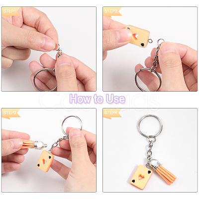 CHGCRAFT Bread Resin Keychain Making Kits DIY-CA0005-18-1