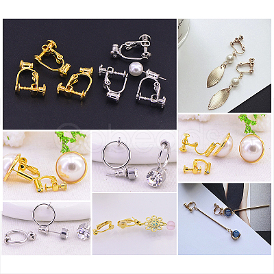 Brass Clip-on Earrings Findings KK-TA0007-66-1