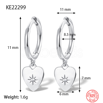 Anti-Tarnish Rhodium Plated Platinum 925 Sterling Silver Dangle Hoop Earrings for Women GN7396-4-1