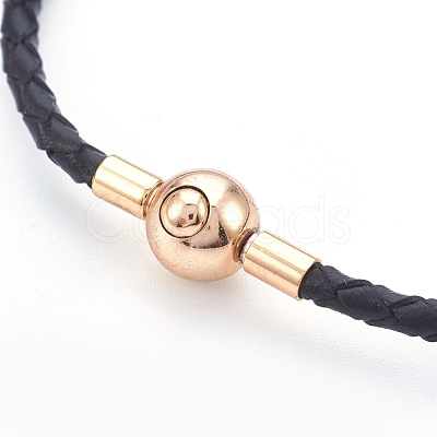 Braided Braided Leather Cord Bracelet Making MAK-E665-03A-1