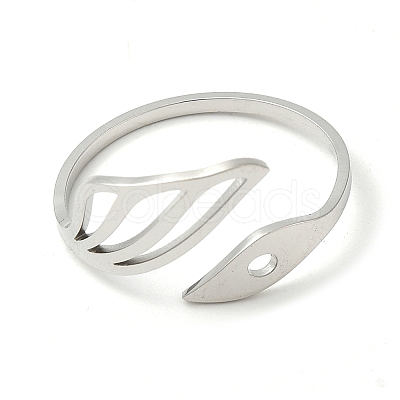 Non-Tarnish 304 Stainless Steel Cuff Rings RJEW-G299-02P-1