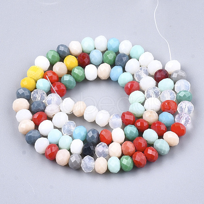 Electroplate Glass Beads Strands X-EGLA-T013-03D-1