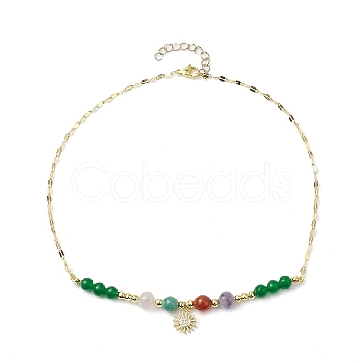 Natural & Dyed Malaysia Jade Beaded Necklaces for Women NJEW-JN04802-1