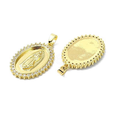 Rack Plating Brass Micro Pave Cubic Zirconia Pendants KK-R157-14B-G-1