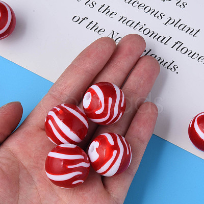 Opaque Striped Acrylic Beads MACR-S373-27C-01-1