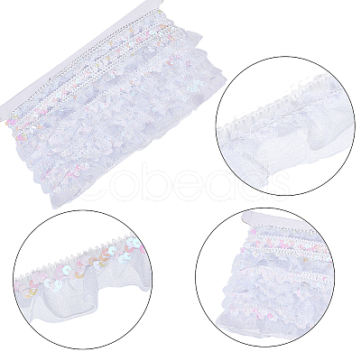 Chinlon Pleated Lace Trim EW-WH0013-28D-1