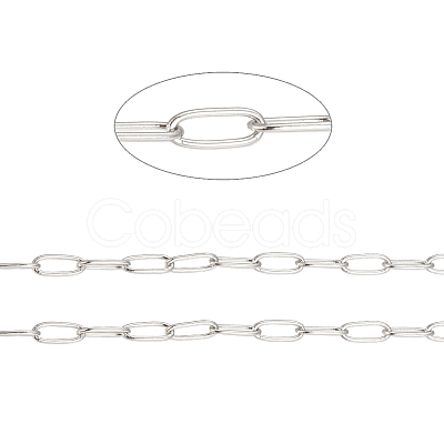 Tarnish Resistant 304 Stainless Steel Paperclip Chains CHS-F010-01I-P-1