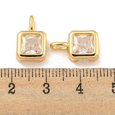 Brass with  Clear Cubic Zirconia Pendants KK-U006-05G-1