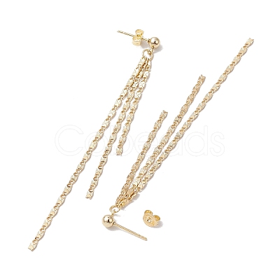 Brass Tassel Chain Drop Earrings for Women EJEW-JE05745-1