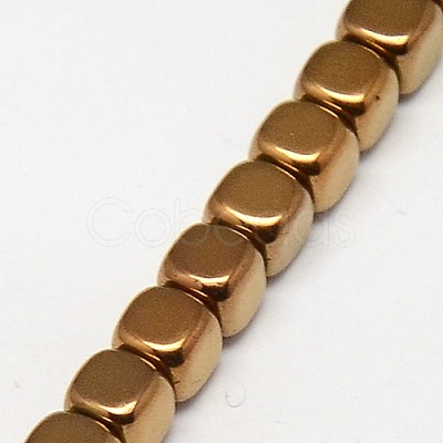 Electroplate Non-magnetic Synthetic Hematite Beads Strands G-J172-4x4mm-05-1