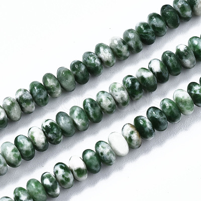 Natural Green Spot Jasper Beads Strands G-S366-128-1