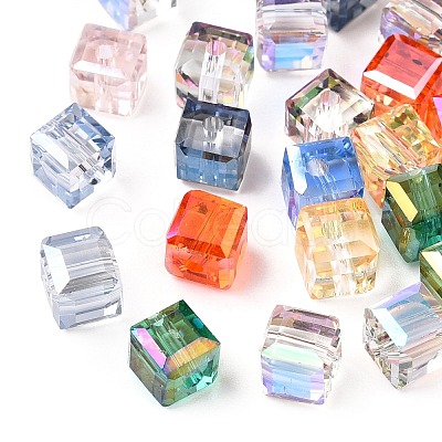 Faceted Transparent Glass Beads GLAA-E047-03B-1