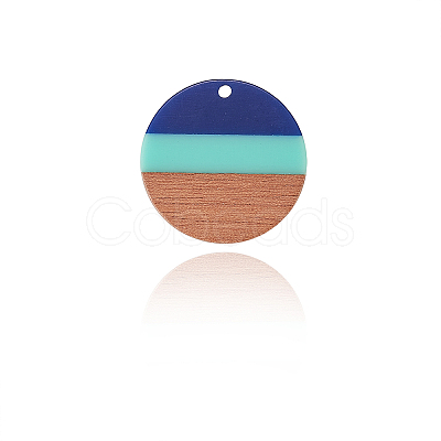 Tri-color Resin & Wood Pendants RESI-CJ0004-06-1