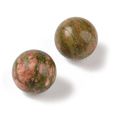 Natural Unakite No Hole Sphere Beads G-K353-04A-05-1