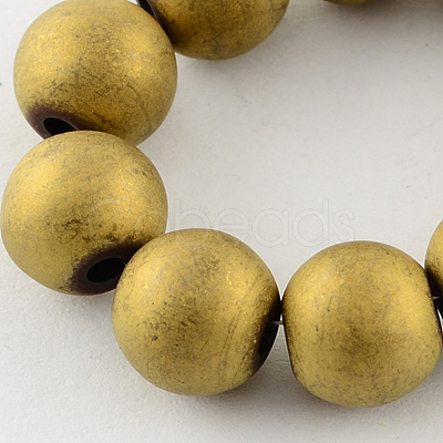 Non-magnetic Synthetic Hematite Beads Strands G-Q933-8mm-07-1