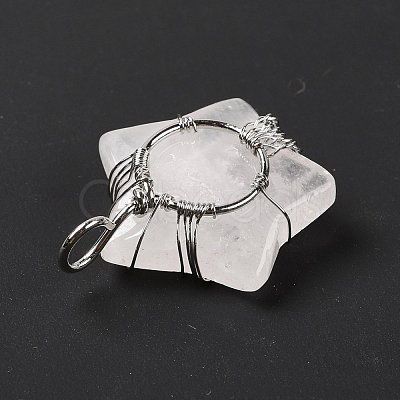 Natural Quartz Crystal Pendants G-D458-04P-02-RS-1