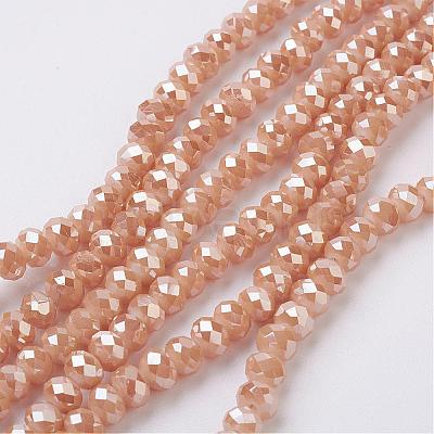 Electroplate Glass Beads Strands EGLA-D020-6x4mm-76-1