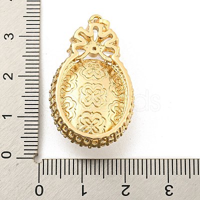 Brass Micro Pave Clear Cubic Zirconia Pendants KK-P263-20A-KCG-1