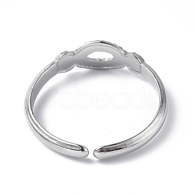 Non-Tarnish 304 Stainless Steel Open Cuff Ring Finding RJEW-C046-06P-1