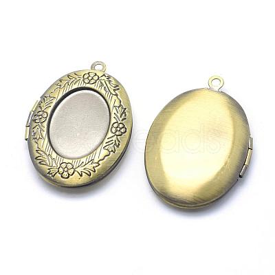 Brass Locket Pendants KK-F717-18AB-NR-1