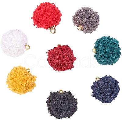 Handmade Cloth Fabric Covered Pendants WOVE-PH0001-13G-1