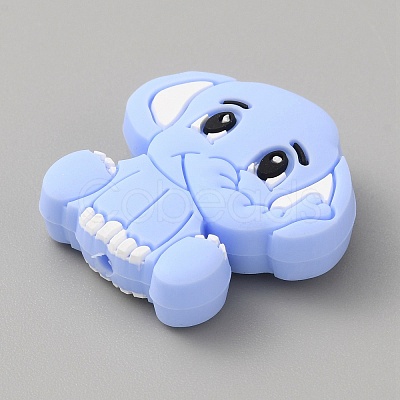 Elephant Silicone Beads SIL-WH0002-83A-1