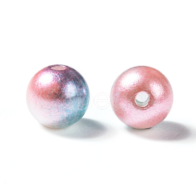 Rainbow ABS Plastic Imitation Pearl Beads OACR-Q174-3mm-M-1