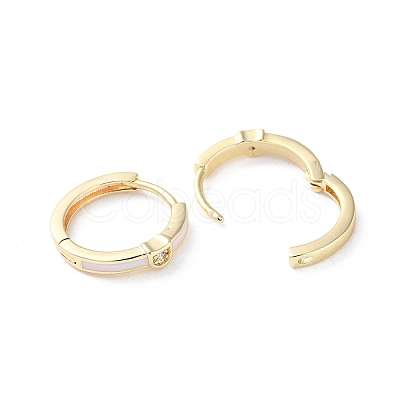 Brass Micro Pave Cubic Zirconia Hoop Earrings EJEW-P259-13G-1