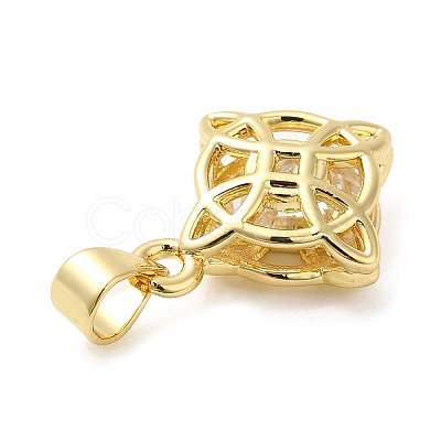 Rack Plating Brass with Cubic Zirconia Pendants KK-Q784-16G-1