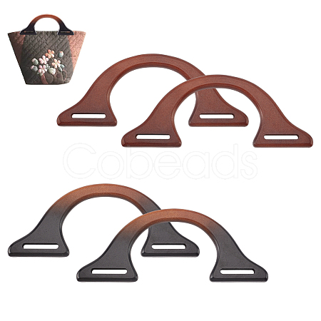   4Pcs 2 Colors 
Rubber Wood Bag Handles FIND-PH0017-47-1