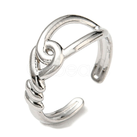 Non-Tarnish 304 Stainless Steel Cuff Ring for Women RJEW-F151-01P-1