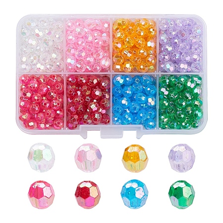Eco-Friendly Transparent Acrylic Beads TACR-YW0001-50-1