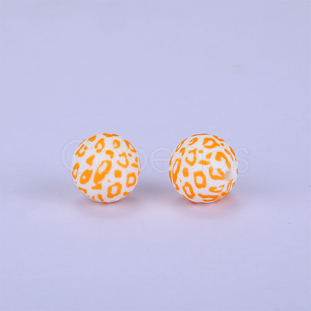 Printed Round Silicone Focal Beads SI-JX0056A-87-1