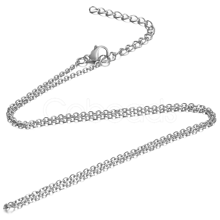 304 Stainless Steel Cable Chain Necklace STAS-T040-PJ204-60-1