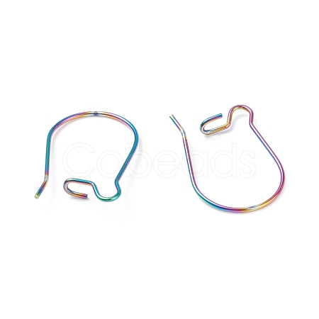 Ion Plating(IP) 304 Stainless Steel Hoop Earrings Findings Kidney Ear Wires STAS-E009-6M-1