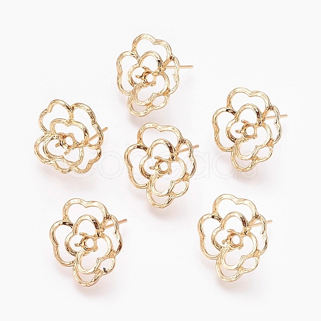 Brass Ear Stud Findings X-KK-S336-36G-1