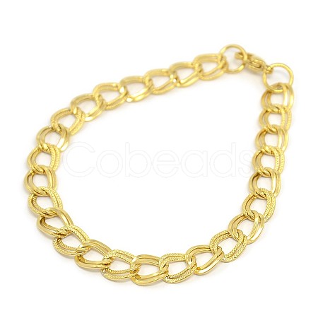 Fashionable 304 Stainless Steel Cuban Link Chain Bracelets STAS-A028-B059G-1