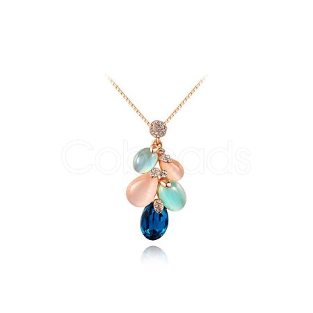 Real Rose Gold Plated Alloy Pendant Necklaces NJEW-AA00067-10RG-1