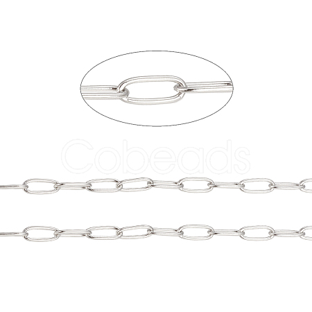 304 Stainless Steel Paperclip Chains CHS-F010-01I-P-1