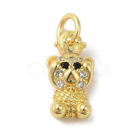 Brass Micro Pave Clear Cubic Zirconia Pendants KK-R162-004E-G-1