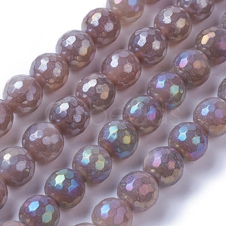 Electroplate Natural Sunstone Beads Strands G-F627-03-D02-1