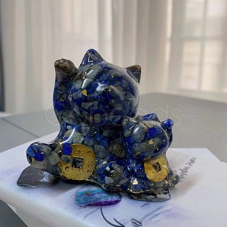 Gold Foil Resin Fortune Cat Display Decoration PW-WG49439-04-1