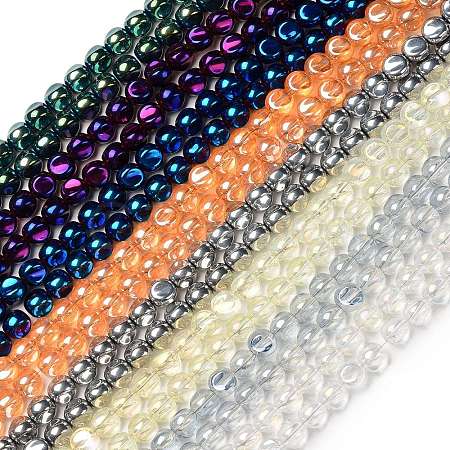 Electroplate Transparent Glass Beads Strands EGLA-L044-C-1
