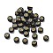 Plating Opaque Acrylic Beads, Golden Metal Enlaced, Flat Round with Letter, Letter B, 7x3.5mm, Hole: 1.2mm, about 3846pcs/500g