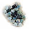 Handmade Porcelain Beads, Star, Blue, 17mm, Hole: 2mm