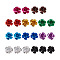 Fashewelry 300pcs 10 colors Aluminum Cabochons, Nail Art Decoration Accessories, for DIY Mobile Phone Decoration Accessories, Flower, Mixed Color, 15x15mm, 30pcs/color