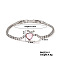 Cute Brass Heart-shaped Bracelets, Sparkling Rhinestones Bracelets for Women