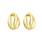 Rack Plating Alloy Charms, Electroplate Nickel Cadmium Free & Lead Free, Sea Shell, Real 18K Gold Plated, 17x12x5mm, Hole: 1.6mm