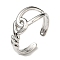 Non-Tarnish 304 Stainless Steel Cuff Ring for Women, Stainless Steel Color, Inner Diameter: 18mm