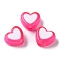 Heart Acrylic Beads, Bead in Bead, Deep Pink, 7x8x4mm, Hole: 1.8mm, about 2777pcs/500g